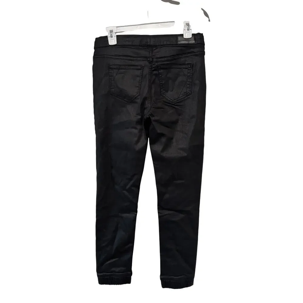 Kendall + Kylie The Jogger Black Coated Skinny Pants M - Picture 8 of 11